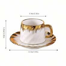 90ml/3.16oz Coffee Cup & Saucer Set, Suitable For Drinking Espresso Or Turkish Coffee