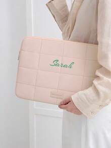 1pc Personalized Soft Padded IPad Sleeve, Embroidered Letter 14" Tablet Pouch, 15.6" Laptop Carrying Case, IPad Tablet Protective Sleeve, Multi-Size Notebook Handbag, Suitable For Daily Use, Can Be Given As Gifts For Christmas, Mother's Day, Teacher's Day, Birthdays