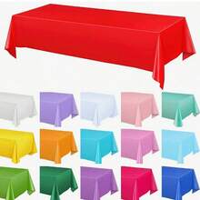 1 pieza Mantel desechable de plástico, rectangular, adecuado para fiestas de cumpleaños, baby shower, bodas, sociales de helados y con temática oceánica, decoración, disponible en varios colores, de vuelta al colegio, Día de San Valentín - Multicolor - Ver 1