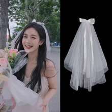 1 pieza Diadema nupcial de flor blanca hecha a mano, accesorio para el cabello estilo princesa del bosque, tocado de boda lindo, decoración para el cabello de la niña de las flores, velo nupcial blanco, accesorios del Día de San Valentín - Blanco - Ver 2