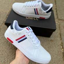 Men's White Sneakers Casual Lightweight Comfortable Adult New Arrival Versatile And Elegant Style For All Occasions - 紅白 - 查看 7