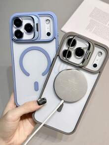 Phone 17 Pro Max Phone Case With A Magnetic Transparent Back For Phone Models 16, 15, 14, 13, 12, And 11 Pro Max Plus, Featuring A Metal Lens Holder And Protective Glass Lens Cover. - Màu xám đen - Xem 5