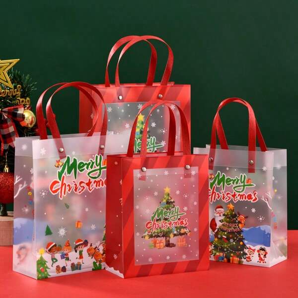 1 pieza de 4 bolsas de regalo de Navidad y Año Nuevo para comercio transfronterizo, bolsas de regalo, bolsas de recuerdo, bolsas de embalaje de regalo de Navidad, bolsas de regalo de Año Nuevo (Mediano)