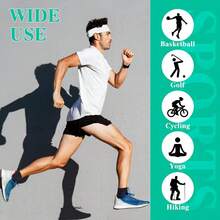 7 colores diadema de algodón, diadema deportiva + 7 bandas para el cabello, diadema elástica suave que absorbe el sudor para hombres y mujeres, adecuada para yoga, fitness, correr, ciclismo y gimnasia - 1 - Ver 3