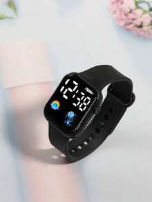 6/1pc Cute Girl Fashionable And LED Rainbow Digital Display Electronic Watch, Suitable For Girls To Wear, Equipped With Jewelry Bracelets, Necklaces, Rings, Earring Sets, Suitable For Students, Very Suitable For Daily Life Such As School, Parties, And Travel. Graduation Season, Valentine's Day, Christmas, Are The Perfect Gifts For Girls(Box Not Included) - Multicolor - View 9