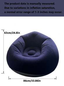 1pc Inflatable Bean Bag Chair - Portable Foldable Single Seater Slouchy Sofa, With Plush Wool, No Assembly Required, Mixed Color For Indoor/Outdoor Use, Camping And Home Relaxation, Inflatable Furniture, Indoor Relaxation, Modern Decor, Durable Plastic, Inflatable Camping Sofa, Inflatable Chair, Inflatable Bed, Air Sofa, Inflatable Armchair/Cinema Chair, Room Compressed Foam Armchair, Soft Armchair, Living Room Armchair, Living Room Sofa, Slouchy Sofa, Sofa, Bean Bag - Multicolor - View 8