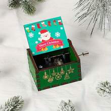 1个圣诞音乐盒，手持音乐盒，木质圣诞音乐盒，迷你复古雕刻音乐盒，圣诞装饰品，新年和圣诞节礼物，男女皆宜 - 彩色 - 查看 28