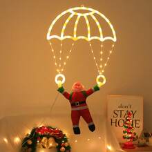 Santa Parachute LED Holiday Lights - USB-Powered With Remote, 8 Modes, Indoor/Outdoor Applicable, Perfect Christmas Gift & Ambiance Makerchristmas Decoration XMAS Decor Christmas Tree Gift Decor Thanksgiving Wedding Home Decor Home Decor Fall Decor Autumn Decor Birthday Decorations For Gifts Party Supplies Indoor Outdoor Garden Holiday Festival Decor Halloween Decor Wall Decor Halloween Ornaments