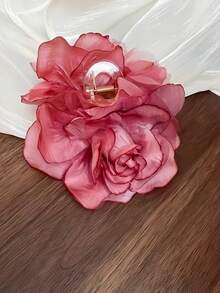 1 pieza Pinza para el cabello con flor de rosa, accesorio para el cabello con estilo bohemio y vibra relajada, pinza de cabello elegante para mujeres, accesorio de cabello para uso diario en invierno