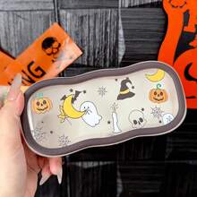 Transparent Portable Glasses Storage Box Featuring Unique Halloween Graffiti, Innovative Anti-Pressure Cloud Design, And Secure Magnetic Closure. Ideal For Storing Myopia Glasses, This Retro Style Storage Box Makes A Perfect Halloween Gift For Fashion Enthusiasts, Combining Functionality With Seasonal Aesthetics For A Stylish Addition To Your Home Decor.