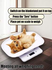 [Bestseller]1PC 10kg Easy-To-Clean ABS Material Small Pet Scale, Precise To 1g, LED Screen Digital Display Electronic Scale, Separate Design, Small In Size, Convenient For Storage, Supports Multiple Units Of G, Ml, Oz, Lb:Oz For Quick Switching, One-Click Weight Removal, Suitable For Weighing Various Items And Small Animals (Battery Not Included) - White - View 2