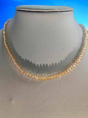 1pc Wheel Shaped Violet Mini Bead Necklace Choker, Lightweight Luxury Necklace For Daily Wear, & Versatile