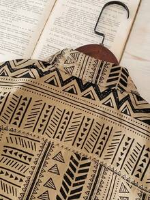 Young Boy Geometric Print Casual Shirt, Spring/Summer - Khaki - View 6