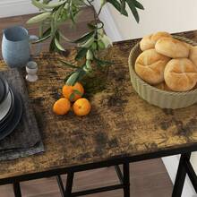 HOMCOM Bartisch Set, 3-Piece Bar Table With Stools, Industrial Design Dining Group, Kitchen Table With 2 Stools, For Dining Room, Kitchen, Steel, Rustic On Site - 1 - View 2