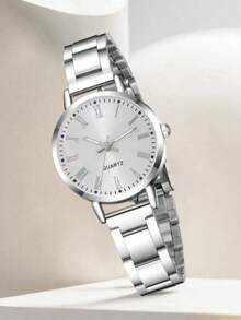 2 piezas Conjunto de relojes de cuarzo de moda para mujer - Correa de acero inoxidable, diseño minimalista elegante, reloj de pulsera con esfera pequeña y movimiento de cuarzo preciso - Dorado - Ver 6