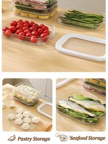 Ensemble de boîtes de conservation d'aliments pour animaux de compagnie scellées, boîte de conservation fraîche transparente à plusieurs couches avec couvercle, boîte à bacon pour animaux de compagnie, organisateur de réfrigérateur, boîte-repas hermétique pour réfrigérateur, boîte de conservation des aliments, boîte d'emballage pour viande/aliments surgelés réutilisable, boîte de portion transparente, boîte de rangement pour fruits et légumes, accessoires de cuisine, articles de première nécessité, fournitures de cuisine, convient aux passionnés de cuisine, boîte de rangement de cuisine