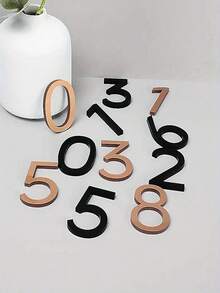 7 Cm Gold, Silver, Black, 0-9 Number House Number, Acrylic Mailbox Number, Office Door Number Sticker, Number Plate To Enhance The 3 Effect