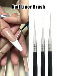 Bộ 3 bút vẽ móng nghệ thuật, bộ cọ vẽ sơn gel móng tay - Vẽ đường nét mảnh, phác thảo chi tiết, bút tô màu mềm, kích thước 9/18/24mm, bộ cọ vẽ móng, bút vẽ móng, bút kẻ viền móng, cọ vẽ móng, bút vẽ hoa, dụng cụ làm móng, nhà cung cấp dụng cụ làm móng, quà tặng cho nữ. - màu đen - Xem 7