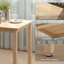 3 Piece Dining Table Set With 2 Chairs, Kitchen Table For Compact Spaces, Upholstered Chairs, Space Saving, MDF, Natural Wood - 1 - View 7