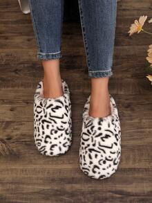 New Women Plush Printed Comfortable House Slippers, Autumn/Winter