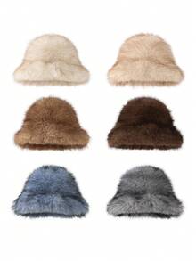 1pc Versatile Fashionable Outdoor Warm Bucket Hat, Suitable For Daily Use - Multicolor - View 1