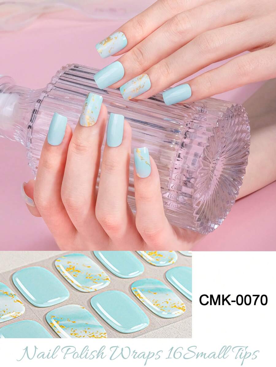 半固化凝胶指甲贴，果冻米色，16 片凝胶指甲贴，贴纸，需要紫外线照射，沙龙品质，持久
