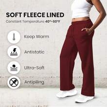 3 Pack Women's Wide Leg Sweatpants Workout And Yoga (Plus Sizes Available) ZQZF - Black / Med. Heather Grey / Burgundy - View 6