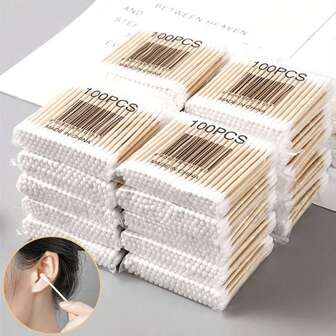 1/4/8包装：双头圆形清洁棒、卫生清洁棒、家用卸妆棒