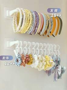 1 件/2 件发夹和头带收纳架，无需钻孔 - 白色 - 查看 6