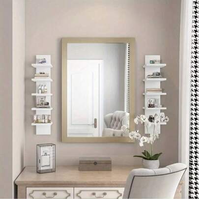 Multi-Layer Corner Shelf, Floating Corner Shelf, Wall-Mounted Storage Organizer Rack, Made Of PVC Material, Easy To Assemble, Multi-Layer Wall-Mounted Shelf, Suitable For Bedroom, Bathroom, Kitchen, Office, Living Room, Room, Bookshelf, Etc. It Is An Ideal Choice For Autumn Decoration, Canvas Wall Paintings