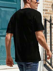 1Pcs Loded Diper Graphic T-Shirt For Men Women, Funny Tees Gift, Round Neck Short Sleeved T Shirts Tops Men Women Clothing, Casual Tee Gift - 黑色 - 查看 2