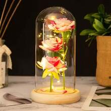 1pc Glass Dome, Preserved Flower, Doll Display, Glass Display Dome With Soft Wood Base, Mason Jar Dome, Flower Vase Display Box, Transparent Dome-Shaped Display Box, For Crafts, Plants, Lamps, Succulents, Trophies, Pocket Watches Desktop Decor, Home Christmas Party Gift Decoration, Home Decor
