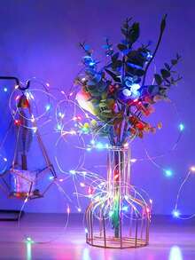 Dây đèn LED bằng đồng dài 1/3/5/10m, chạy bằng pin, dùng để trang trí trong nhà/ngoài trời, thích hợp cho phòng ngủ, tường phòng, tiệc cưới, lều cắm trại, sân vườn, cây thông Noel và nhiều nơi khác. - dây đồng - Xem 10