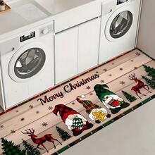Felpudo con tema navideño, de poliéster, alfombra decorativa para el piso adecuada para la entrada del hogar, sala de estar, dormitorio y cocina
