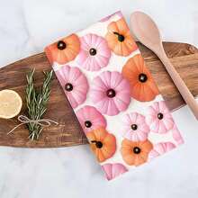 Set de prosoape de bucătărie cu imprimeu floral și dovleac de toamnă pentru Ziua Recunoștinței, 2 buc/100 buc, potrivit pentru restaurant, bucătărie, decorare interioară baie, decorare petrecere, cadou de sărbători, poate fi oferit ca și cadou de Ziua Recunoștinței