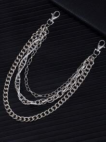 1 Piece Of Metal Multi-Layer Industrial Style Pants Chain, Cool Street Trouser Chain, High-End Adult Waist Chain, High-End Punk Boyfriend Style Matching, Personalized Accessories For Men And Women Jeans, Hip-Hop Accessories Gifts,Suitable For Spring,Summer,Autumn,Winter,Return To School,Back-To-School, Christmas, Halloween, Thanksgiving, Children's Day, Teacher's Day, New Year's Birthday Gifts Decorate For Good Friends