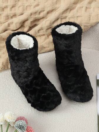 2025 Heart-Shaped Non-Slip Thick Fleece Indoor Slippers For Men & Women, Silent Bedroom Slippers