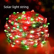 Solar Copper Wire String Lights - Multicolor Fairy Light Strips, 8 Modes Of LED, Flexible Copper Wire Suitable For Indoor And Outdoor Holiday Decorations, Perfect Choice For Christmas, Courtyard, Garden, Party And Bedroom - Red and Green - View 2