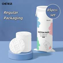 OEIEZ 240片/套圆形清洁垫，6*6厘米3层加厚，大容量包装，物有所值，可重复使用，不起毛的卸妆垫，柔软防过敏，适用于面部、眼部、唇部、皮肤护理和卸妆，卸妆垫洁面乳旅行便携套装，适合日常卸妆使用 - 彩色 - 查看 11