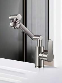 Mechanical Swing Arm Basin Faucet, Plastic Shell, Metal Body, 360° Rotatable; Single Handle Hot And Cold Adjustable, Suitable For Bathroom Basin, Bathtub, And Kitchen With Anti-Splash. Bathroom Hardware Accessory, Compatible With Various Washbasins, Great Gift For Halloween, Christmas, And New Year. - Multicolor - View 13