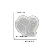 Molde de yeso con forma de corazón, molde de resina, molde para velas, adecuado para múltiples propósitos DIY, ideal para hacer decoraciones para el Día de San Valentín, fiestas y días festivos - Blanco - Ver 2