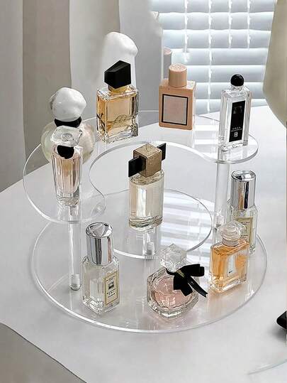 亚克力展示架，加高香水架，娃娃收纳架，透明卧室架子，适用于小雕像桌面展示