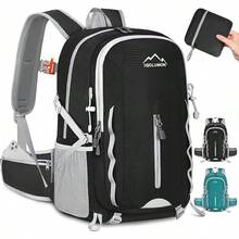 IGOLUMON Mochila 40L Senderismo Transpirable Impermeable Plegable Hombre Mujer Camping Beber - Negro - Ver 1