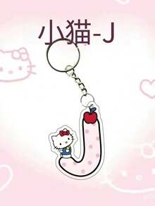 Sanrio 1 Hello Kitty Acrylic Keychain, 26 English Letters, Girl's Keychain With Various Cartoon Patterns Of Hello Kitty, Cute Bag Pendant, Car Keychain, Spelling Pendant, Perfect Birthday Gift, 2D Tablet, Winter Christmas Gift, Holiday Gift, Keychain, Cute Bag Pendant, Pen Bag Pendant. - Multicolor - View 8
