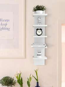 Multi-Layer Corner Shelf, Floating Corner Shelf, Wall-Mounted Storage Organizer Rack, Made Of PVC Material, Easy To Assemble, Multi-Layer Wall-Mounted Shelf, Suitable For Bedroom, Bathroom, Kitchen, Office, Living Room, Room, Bookshelf, Etc. An Ideal Choice For Autumn Decoration, Canvas Wall Art, Home Christmas Decoration, Outdoor Decoration, Wall Decoration, Home Decoration. Suitable For Placing Small Decorative Items (1 Pc). (High-Quality PVC Material, Non-Wooden - Waterproof And Easy To Clean) - Multicolor - View 6