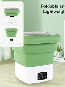 Mini Lavadora Portátil y Plegable de 8L con Función de Secado, Cesta de Drenaje y Tubo de Agua - Multicolor - Ver 4