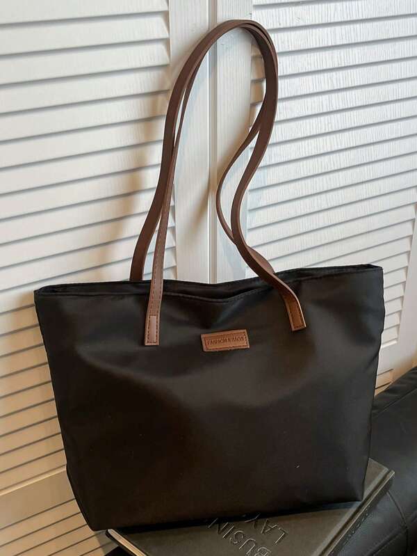 حقيبة كتف نسائية من قماش الأكسفورد - سعة كبيرة ، خفيفة الوزن ، إغلاق بسحاب ، حقيبة كتف متعددة الوظائف ، مناسبة للعمل والمدرسة والتسوق (متوفرة باللون الخاكي والأسود والأحمر والبنفسجي) ، حقيبة كتف متعددة الوظائف | حقيبة تسوق عصرية | حقيبة من قماش الأكسفورد