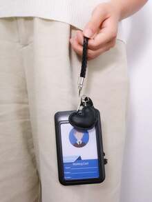 1pc Kawaii Cute ID Card Holder Heart Charm Keychain Suitable For Women Daily Wear Best Gift For Doctor Nurse Teacher Student Office Worker Money Wallet Mini Wallet Purse Wallet Wristlet Wallet Card Wallet