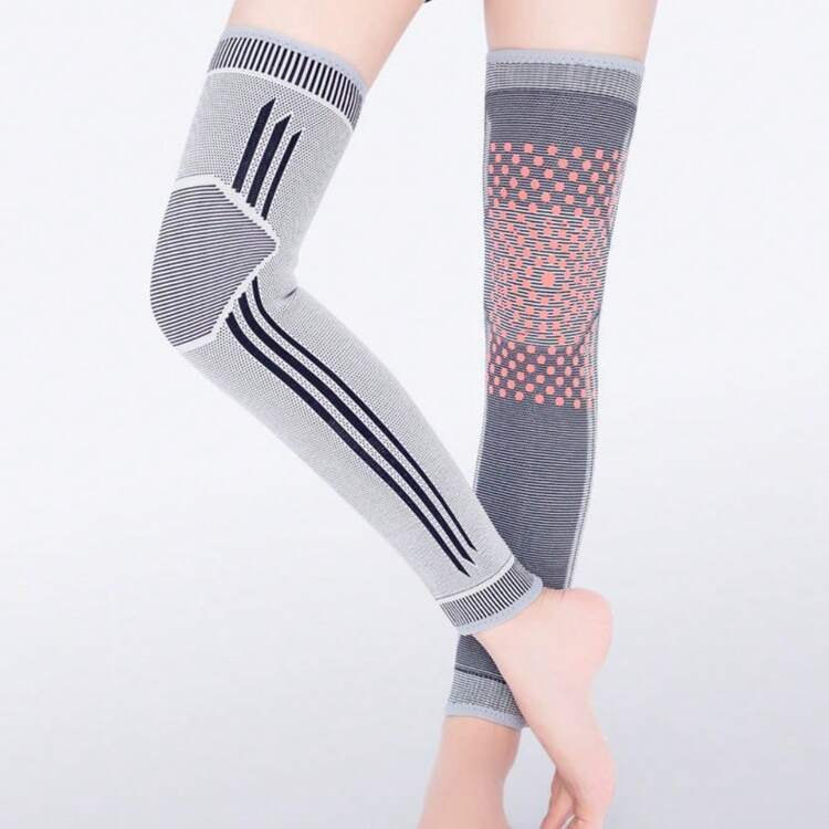 1件装石墨烯加热护膝，长款，热疗网格加热，保暖腿套，适用于关节炎和腿部冰冷 - 彩色 - 查看 8