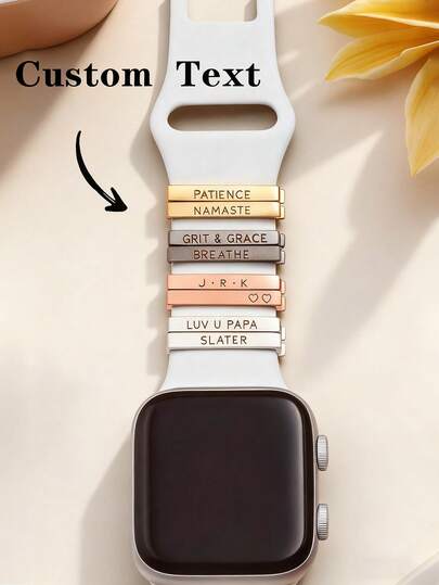 Custom Watch Band Accessories, Personalized Stackable Rings, Personalized Clasps, Watch Band Ornaments, Watch Band Decorations, Band Charms, Gifts For Mom, Custom Engraved, Bestseller, Birthday Gift, Mother's Day Gift, Father's Day Gift, Gifts For Girlfriend, Wife, Husband, Mother, Boyfriend, Best Holiday Gifts,Jewelry & Watches,Season Picks,Elegant Outfit,New Year Glamour